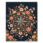 Elegant Starburst Floral Blush Rug