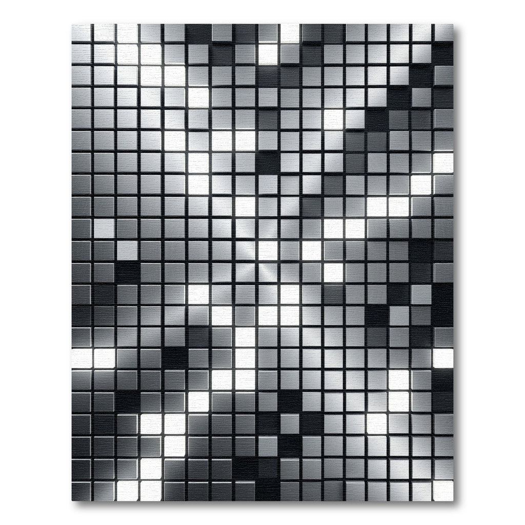 Modern Brushed Metal Cubic Field Rug