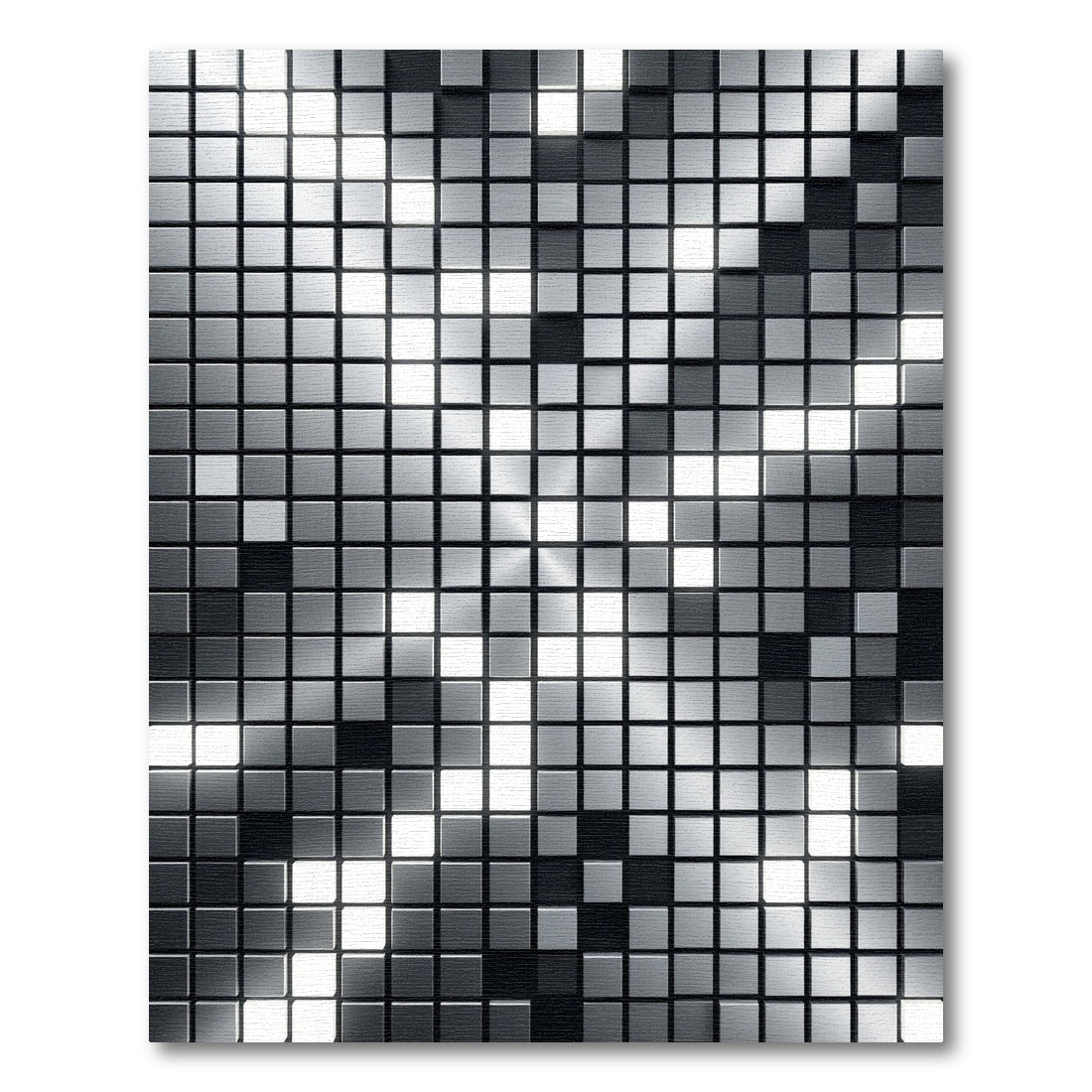 Modern Brushed Metal Cubic Field Rug