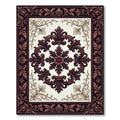 Ornate Burgundy Floral Damask Scroll Rug