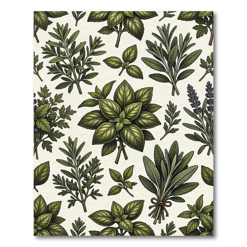 Green Herbal Bouquet Foliage Rug