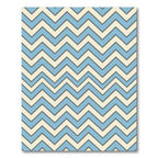Blue and Cream Zigzag Chevron Rug