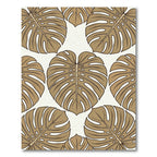 Gold Tropical Monstera Leaf Botanical Rug