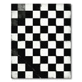 Distressed Monochrome Checkerboard Grid Rug