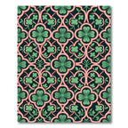 Sage Clover Trefoil Art Nouveau Lattice Rug