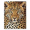 Majestic Wild Leopard Face Portrait Rug