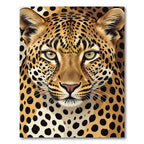 Majestic Wild Leopard Face Portrait Rug