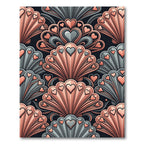 Salmon And Gray Heart Shells Rug