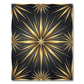 Radiant Golden Starburst Sunburst Geometric Art Rug