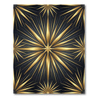 Radiant Golden Starburst Sunburst Geometric Art Rug