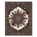 Regal Burgundy Floral Mandala Rug
