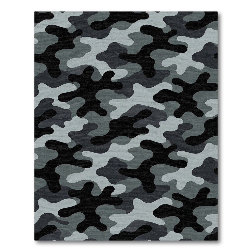 Monochromatic Slate Gray Camouflage Abstract Rug
