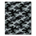 Monochromatic Slate Gray Camouflage Abstract Rug