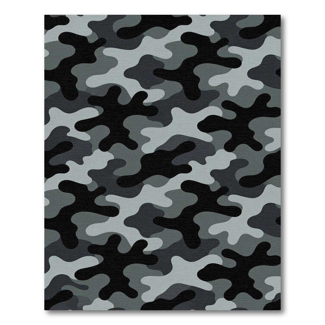 Monochromatic Slate Gray Camouflage Abstract Rug