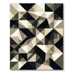 Monochrome Geometric Abstract Angular Art Rug