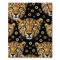 Golden Cheetah Heads with Ring Accents Rug