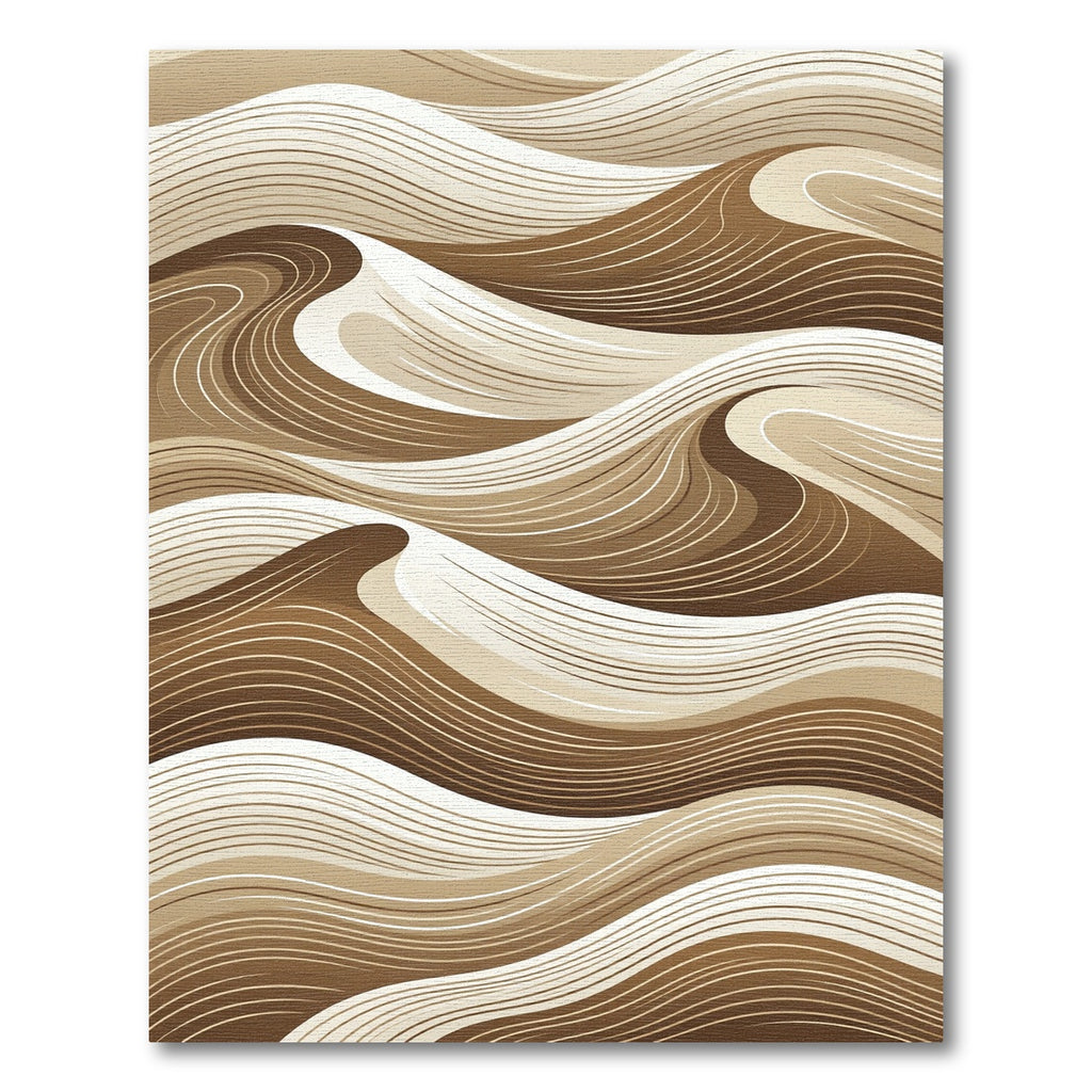 Earthy Tan Abstract Swirl Rug