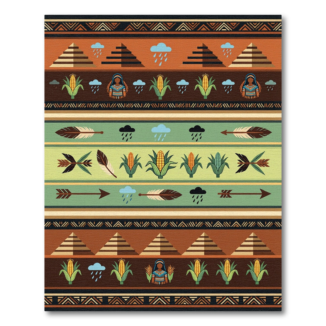 Earthy Southwestern Geometric Corn Cloud Arrow Rug