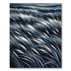 Dark Blue Swaying Grass Reeds Rug