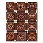 Warm Orange Starburst Geometric Arrangement Rug