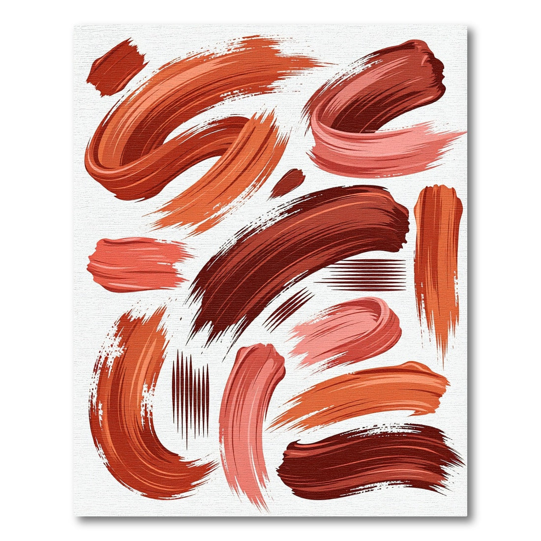 Earthy Terracotta Abstract Brush Stroke Rug