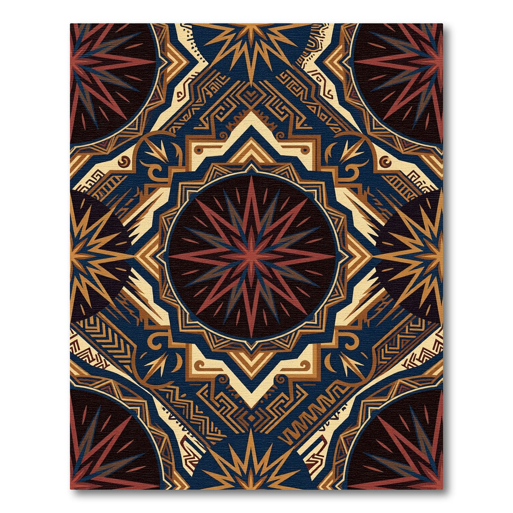 Midnight Sun Celestial Geometric Medallion Rug