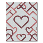 Modern Pink Heart Link Geometric Rug