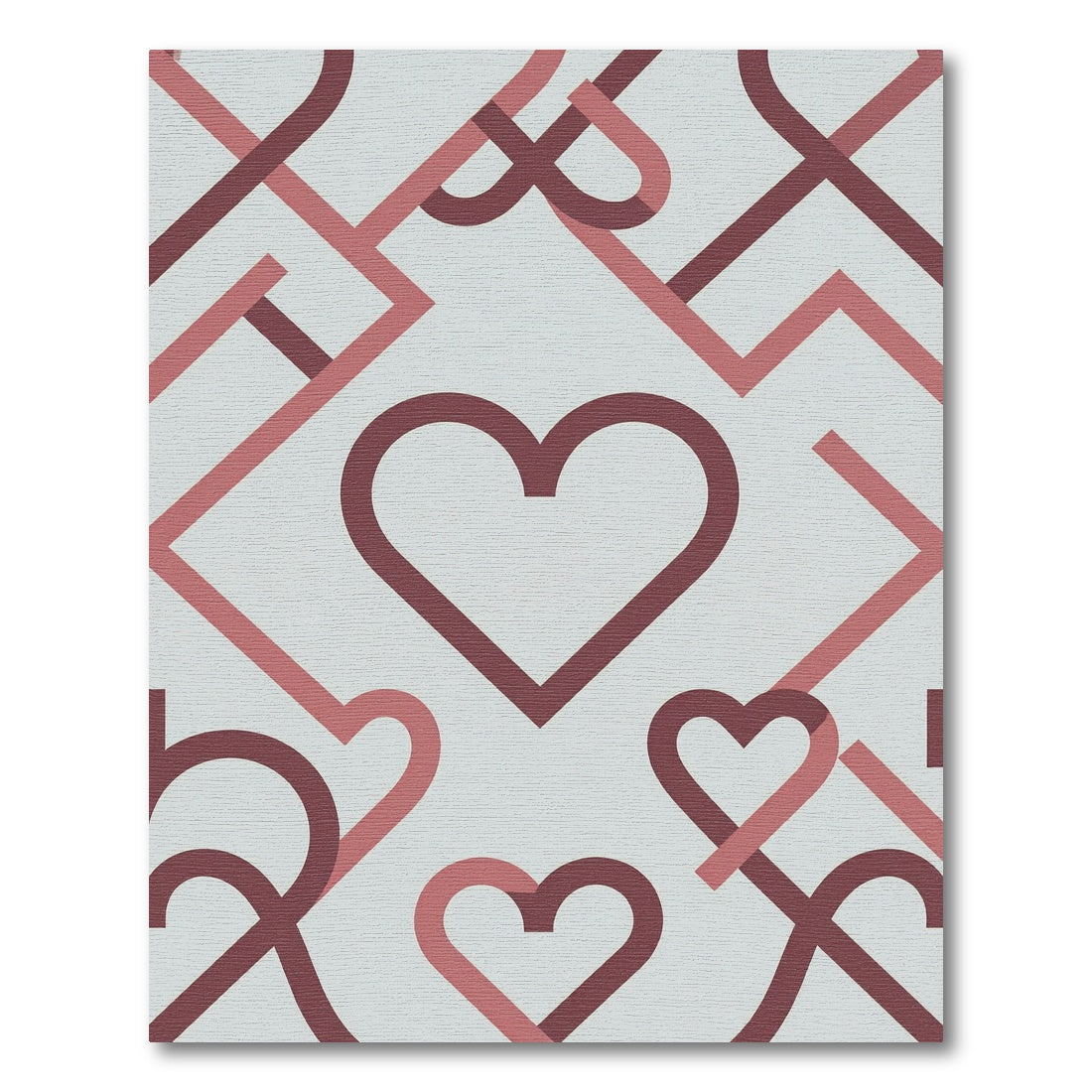 Modern Pink Heart Link Geometric Rug