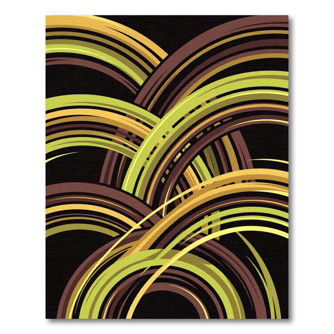 Abstract Curving Earth Tone Arc Rug
