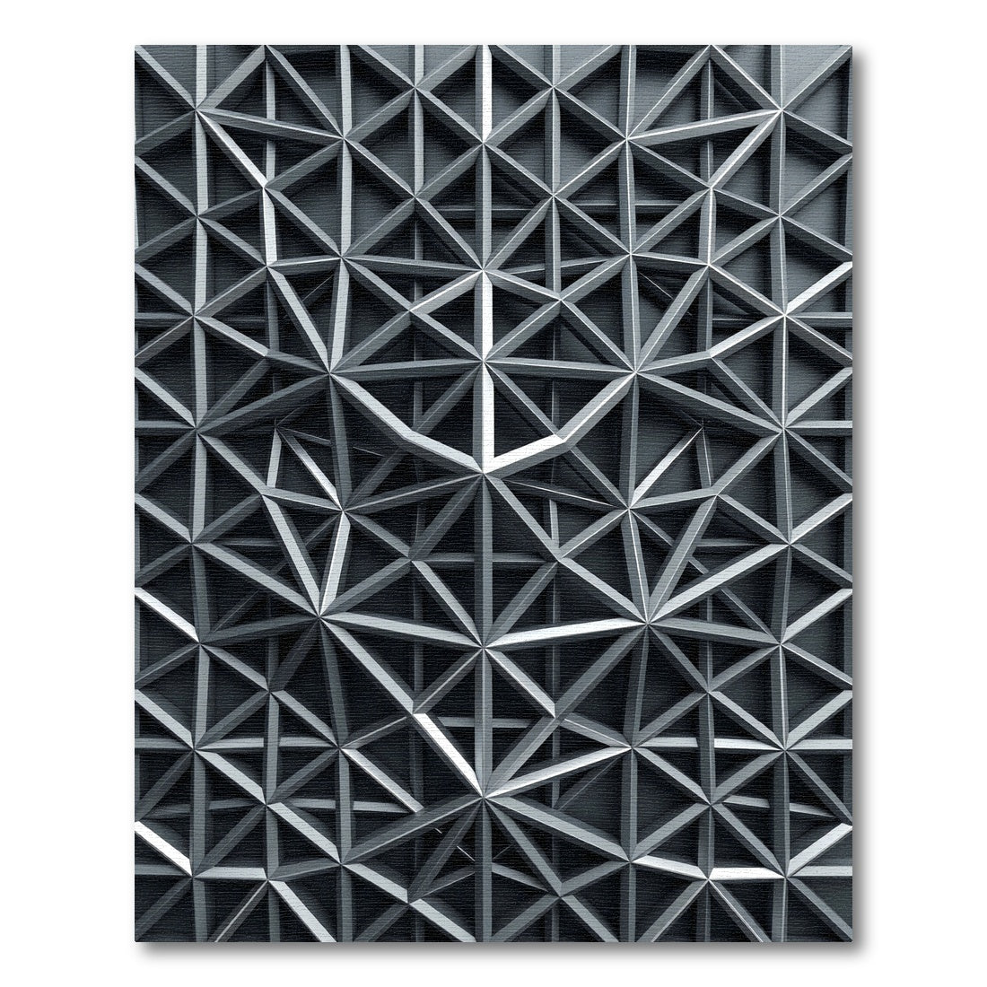 Silver Metallic Geometric Lattice Rug