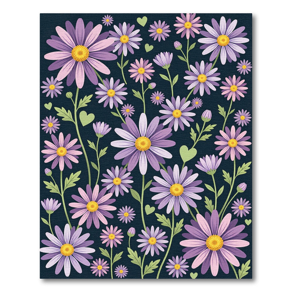 Purple Daisy Meadow Garden Rug