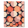 Coral Peach Hexagonal Forms Rug