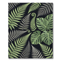 Green Fern Tropical Leaf Composition Rug