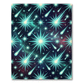Cosmic Teal Shooting Stars Galaxy Rug