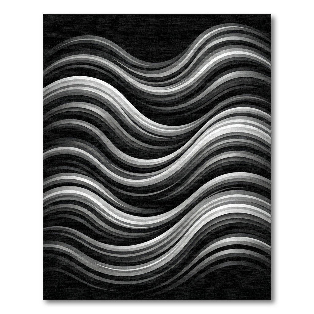Monochrome Flowing Ribbon Abstract Rug