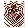 Crimson Infinite Heart Optical Illusion Rug