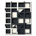 Monochrome Abstract Geometric Intersecting Grid Rug