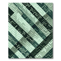 Gradient Teal Chevron Geometric Rug