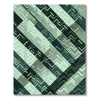 Gradient Teal Chevron Geometric Rug