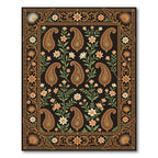 Ornate Black Floral Paisley Area Rug