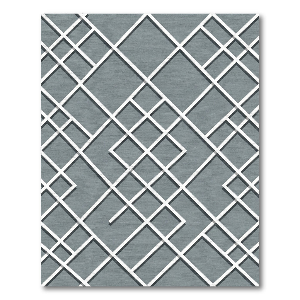 Sophisticated Slate Gray Intersecting Lattice Rug