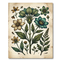 Vintage Botanical Sage Golden Floral Rug