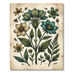 Vintage Botanical Sage Golden Floral Rug