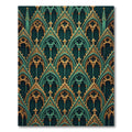 Gothic Arch Emerald and Gold Trellis Rug