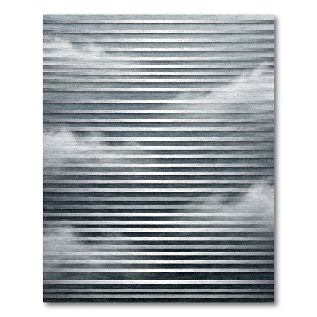 Minimalist Silver Gray Linear Cloud Rug