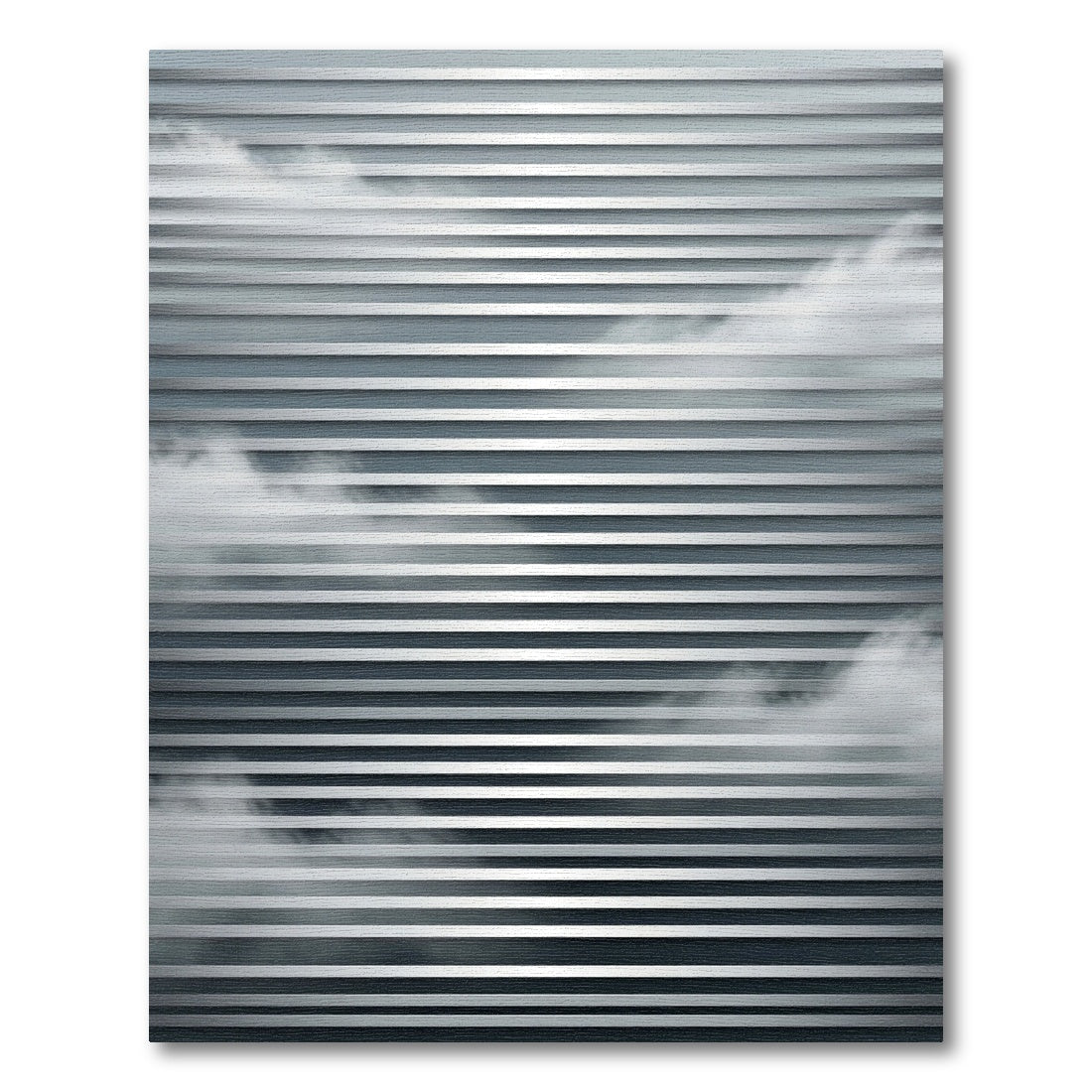 Minimalist Silver Gray Linear Cloud Rug