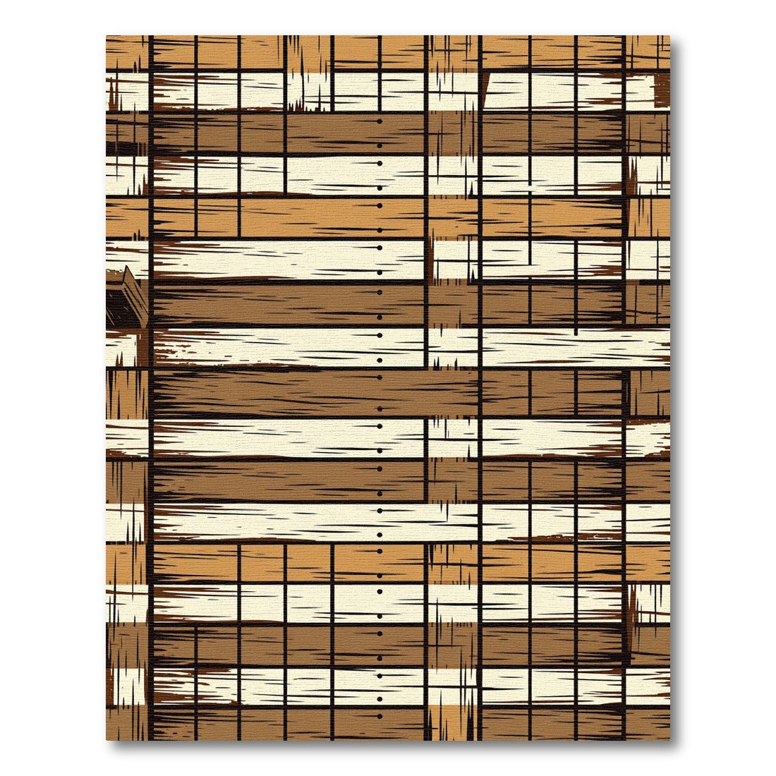 Modern Earthy Tone Grid Weave Rug