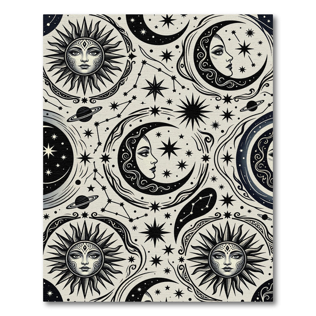 Celestial Sun Moon Stars Constellation Rug