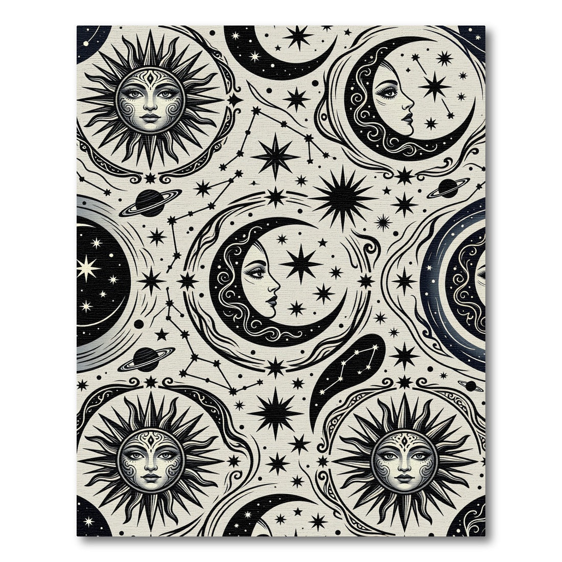 Celestial Sun Moon Stars Constellation Rug