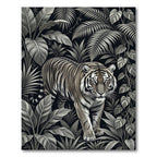 Monochromatic Tiger Jungle Canopy Rug
